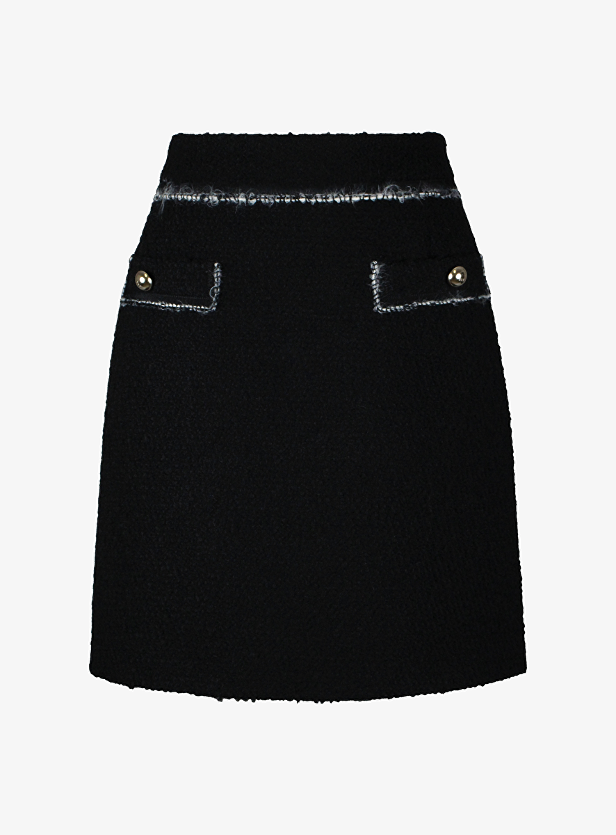 Rok kort boucle zwart DELSCHER. Fashion